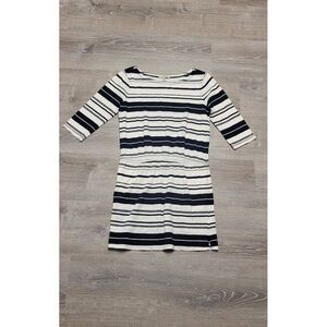 Banana Republic White and‎ Black Stripped Mini Dress Size Medium